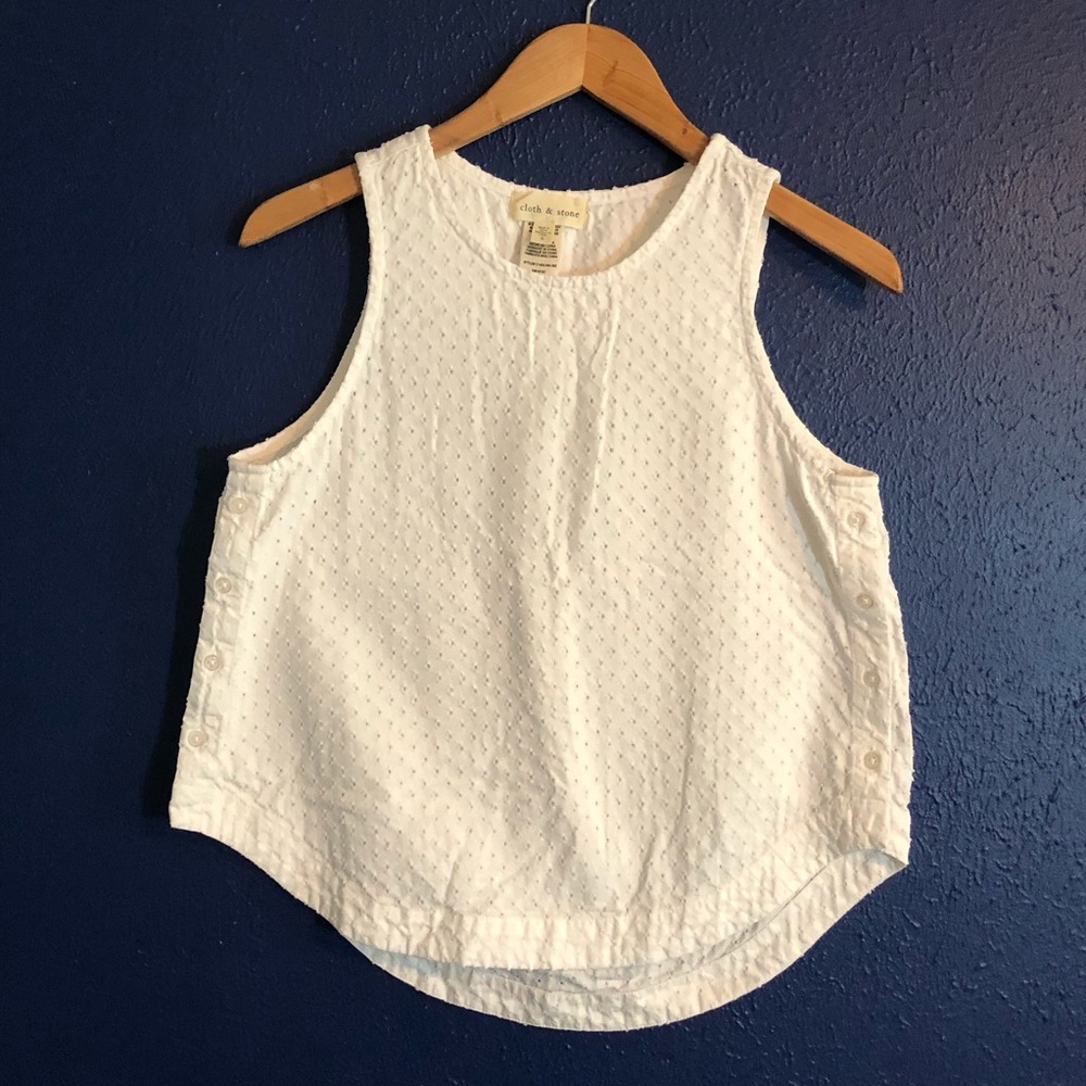 White Eyelet Tank Top
